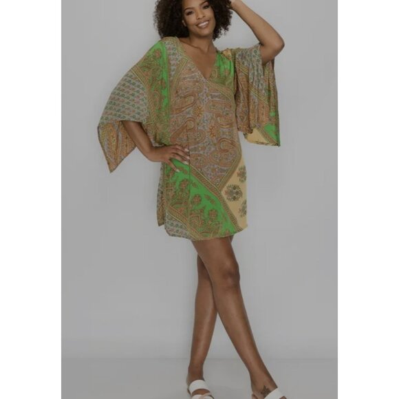 Kimono Sleeves Short length dress tassel tie back fits size S to Size L New - Picture 2 of 16